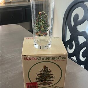 Set of 4 Spode Festive Tree Holiday Highball glasses